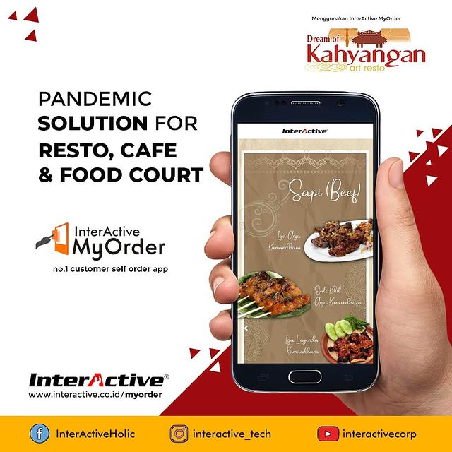 Klien InterActive, myorder,Restoran Kahyangan, InterActive MyOrder Menu Statis